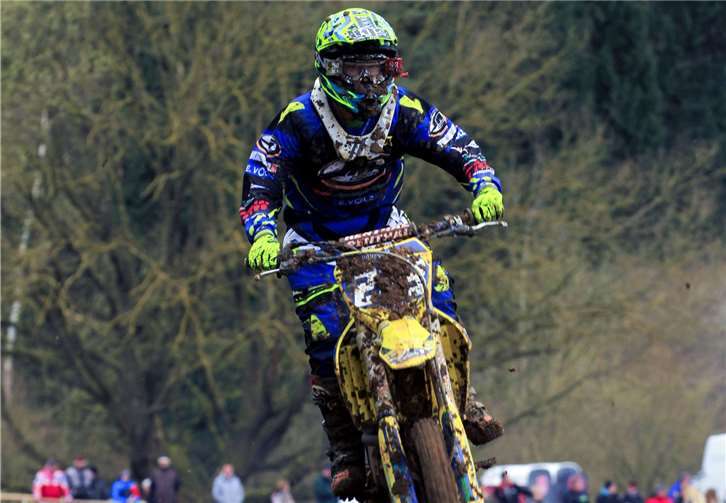 Der junge Nachwuchsfahrer beim ersten Saisonlauf in Langgöns.