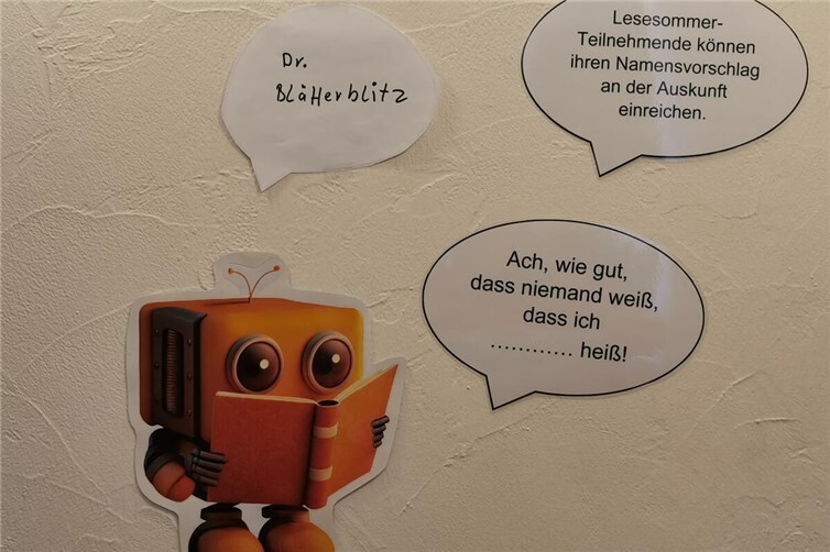 Der kleine Lesesommer-Roboter sucht noch immer einen Namen.