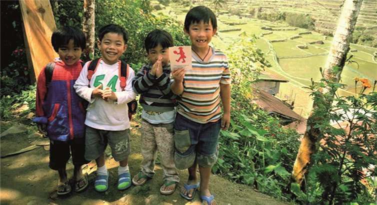 Der lange Heinrich bei den Hungduan Reisterrassen auf den Philippinen. M. Klein