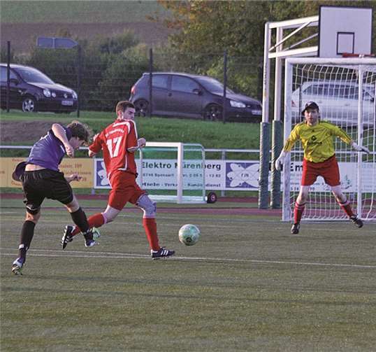 Der laufstarke Jan Rottländer erzielt das wichtige 1:0. Vorher eroberte er an der Strafraumgrenze den Ball. Privat