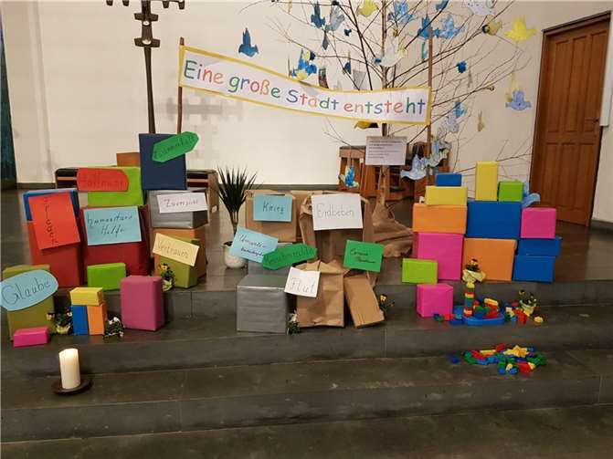 Der letzte Familiengottesdienst stand unter dem Motto „Eine große Stadt entsteht“. Foto: privat