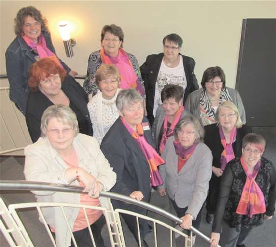 Der neu gewählte Bezirksvorstand der Frauen-Union Koblenz-Montabaur (Vorne v.l.) Christiane Schumann, Kreisverband Neuwied, Gabriele Küthe, Koblenz, Elke Heiß, Cochem-Zell, Jessica Weller, Altenkirchen (stellvertr. Vorsitzende), (Mitte v.l.) Petra Battes, Westerwald, Manuela Späth, Bad Kreuznach, Karin Feldmeier, Mayen-Koblenz, Hedi Thelen, Mayen-Koblenz (Vorsitzende), (Hinten v.l.) Christiane Buchen, Altenkirchen, Charlotte Thomas, Rhein-Hunsrück, Irmgard Kicherer, Mayen-Koblenz und Marita Frieden, Bad Kreuznach (stellvertr. Vorsitzende). Es fehlt Alexandra Hess, Westerwald.  Privat