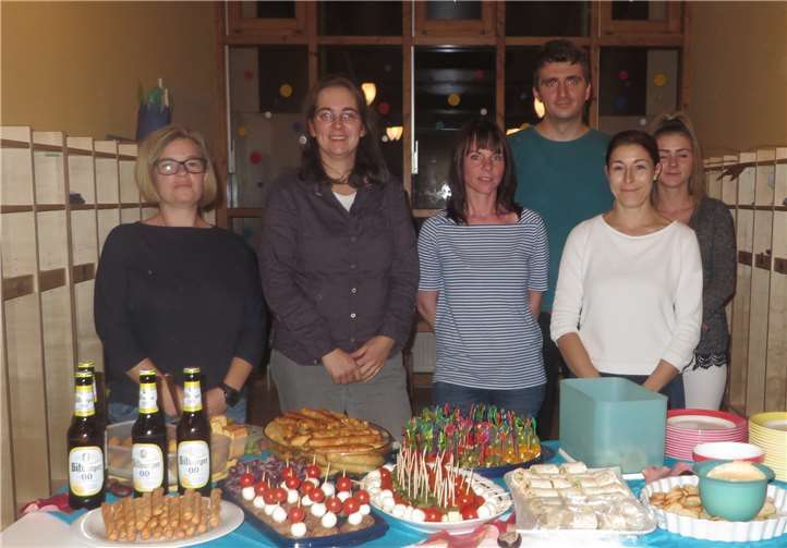 Der neu gewählte Elternausschuss 2018/2019 in der Kita „Zwergentreff“ (v.li.) Diana Michels (Kassenführer), Elke Herfahrdt-Pähle, Mareen Holl (Schriftführer), Markus Thormann (Vorsitzender), Daniela Humpert (Schriftführer), Melanie Lux.Privat