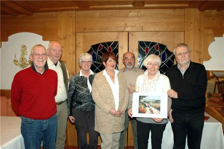 Der neu gewählte Vorstand (v.l.): Beisitzer Bernd Terzer, Geschäftsführer Michael Henneberger, Beisitzerin Hilla Reicharz, Vorsitzende Dietlind Greifenhagen, stellvertretender Vorsitzender Martin Kaiser, Kassenprüferin Gisela Freier, Kassenverwalter Wolfgang Freier. UM