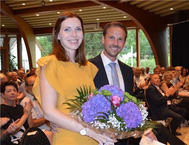 Der neue Bürgermeister Björn Ingendahl mit Ehefrau Sabrina.