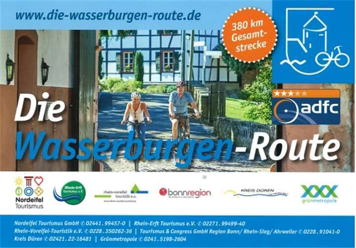 Der neue Flyer informiert über den Streckenverlauf, die Kulturschätze, Einkehr- und Übernachtungsmöglichkeiten sowie Anreise- und Abreisemöglichkeiten.  Rhein-Voreifel Touristik