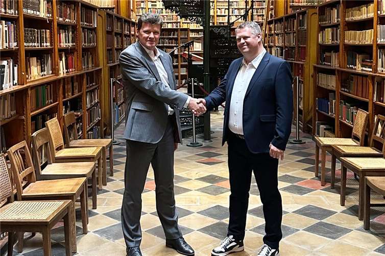 Der neue Geschäftsführer Jörg Neumann und Steffen Steckbauer.  Foto: privat