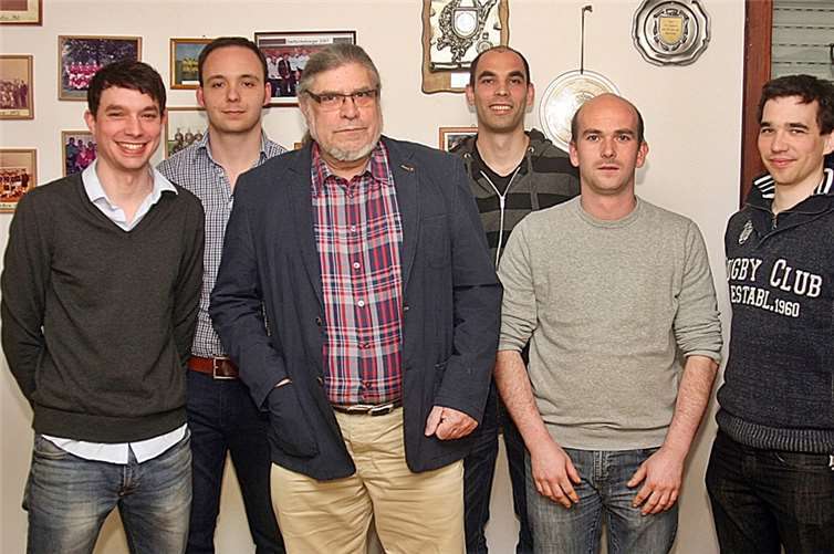 Der neue (Interims-)Vorstand (v. l.): Dominik Galle, Niklas Waldbröhl, Wolf Eggers, Florian Adams, Daniel Kleefuß und Manuel Adams. RÜ