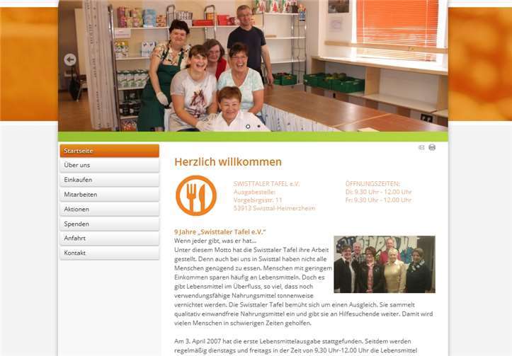 Der neue Internetauftritt der Swisttaler Tafel.privat