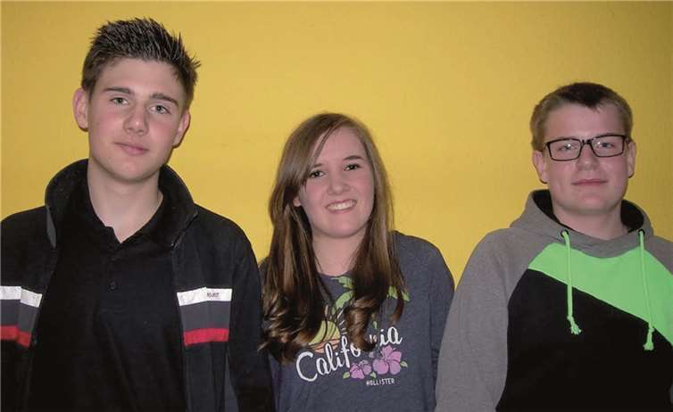 Der neue Jugendvorstand (v.l.n.r.): Arved Finke, Tamara May, Tristan Stuck.privat