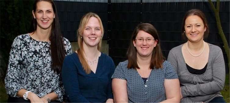 Der neue Vorstand der Meckikids, Vanessa Gellermann, Kristina Biehl, Nidja von Reth und Nadine Wolf.privat