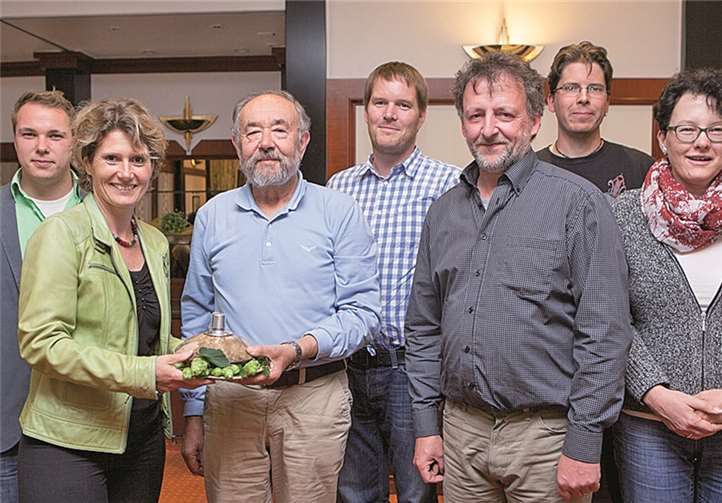 Der neue Vorstand des Grünen-Kreisverbandes Ahrweiler verabschiedete seine Vorgänger (v.l.): Robert Kolle, Eveline Lemke, Felix Pfendtner, Harm Sönksen, Mathias Heeb, Richard Klasen und Carmen Schönknecht.