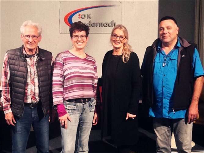 Offener Kanal Andernach unter neuer Leitung Der neue Vorstand des Offenen Kanals Andernach: (v.l.n.r.) mit Wolfgang Seidel, Claudia Laux, Sabiene Jahn, Joachim Dührkoop. Die Schriftführerin Olga Wichtl ist nicht auf dem Bild. Foto: OK Andernach/ Ariane Belzer, geb. Wolff