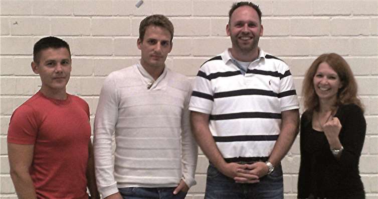 Der neue Vorstand freut sich auf die Zukunft. (v.l.n.r.): Serge Wunder (Geschäftsführer), Florian Nickenig (1. Vorsitzender), Martin Friedrich (2. Vorsitzender), Christina Nickenig (Frauenwartin)privat