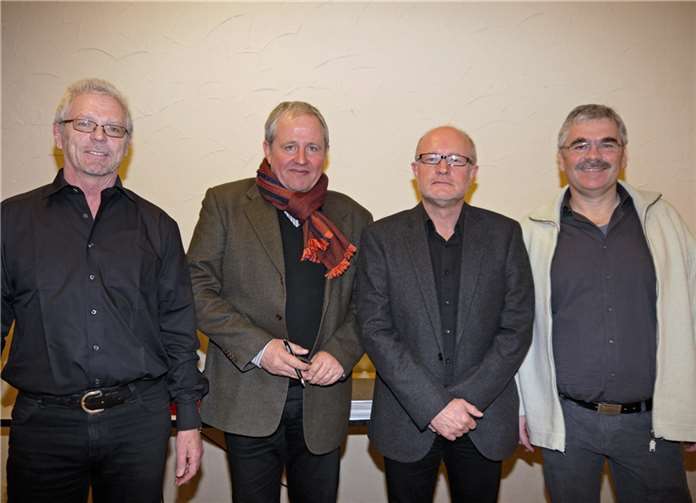 Der neue Vorstand (v.li.): Finanzverwalter Jürgen Schmidt, Geschäftsführer Ulf Walbrül, Erster Vorsitzender Josef Göttlicher und 2. Vorsitzender Albert Christ.