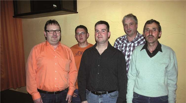 Der neue Vorstand (v.li.): Michael Schäfer, Marco Piel, Vorsitzender Tino Gondert, Alfred Stein und Thomas Schmitz. Rü