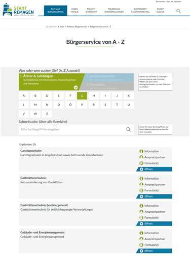 Der neue Webauftritt des Bürgerservice.