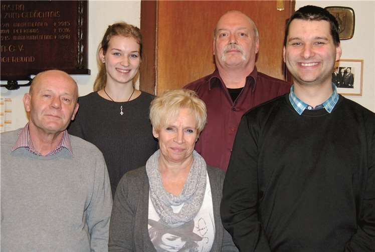 Der neue gewählte Vorstand der Brassband - (von links) Klaus Salscheider, Katharina Hornberger, Heidi Hochscheid, Michael Jäger und Stefan Hornberger.FA