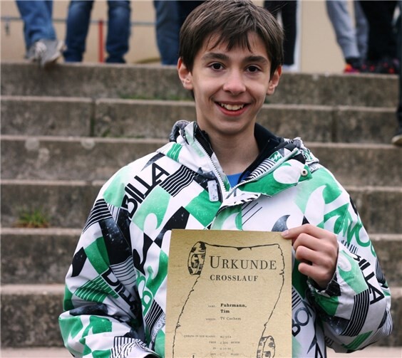 Der strahlende Sieger beim 2200 Meter Lauf: Tim Fuhrmann. Privat