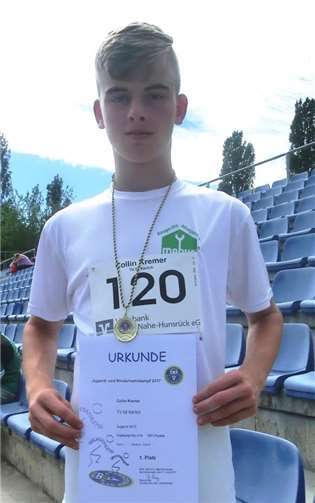 Fünfmal Erster auf der deutschen Bestenliste Der vierzehnjährige Collin Kremer. privat