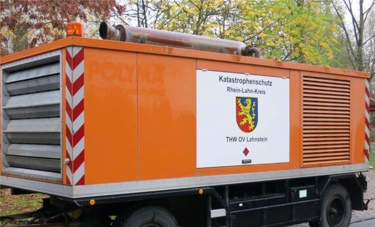 Der vorhandene Anhänger Notstromaggregat (400 KVA) ist 35 Jahre alt. Foto: Rhein-Lahn-Kreis