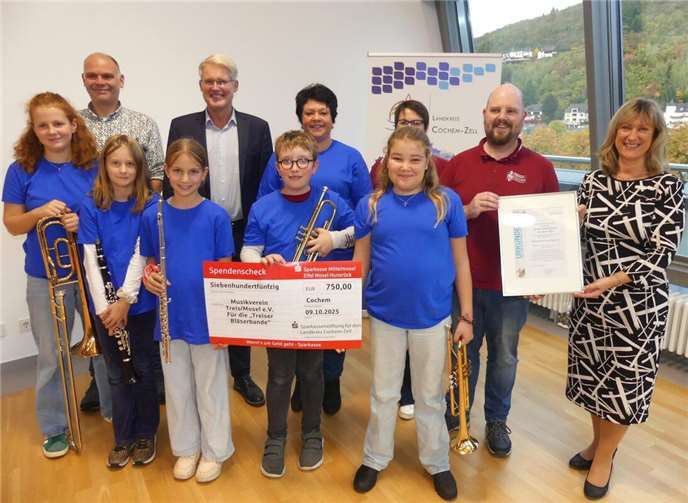 Landkreis Cochem-Zell ehrt seine Kulturschaffenden Der zweite Jugendkulturförderpreis ging an den musizierenden Nachwuchs des Musikvereins Treis.