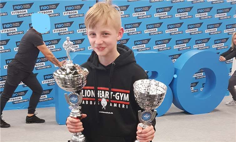 Der zwölfjährige Finn Bauch schaffte es bei der FIBO in Köln einmal auf den dritten und auf den zweiten Platz. Foto: privat