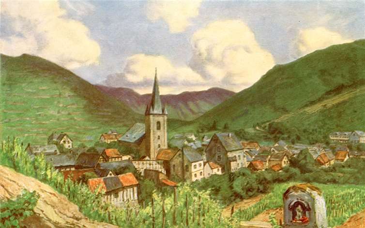 Dernau, gemalt von Fritz von Wille.