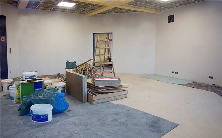 Derzeit sind die Anstreicher bei der Arbeit.WT