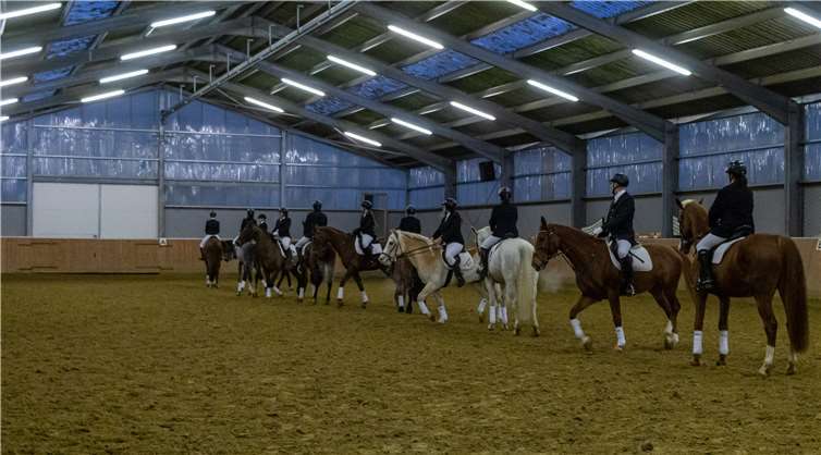 Die 12er Quadrille auf weihnachtliche Musik machte den Anfang beim Schaureiten. Foto: privat