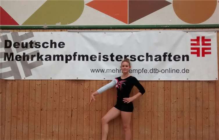 Die 15 jährige Anna bei der Deutschen Mehrkampfmeisterschaft.Privat