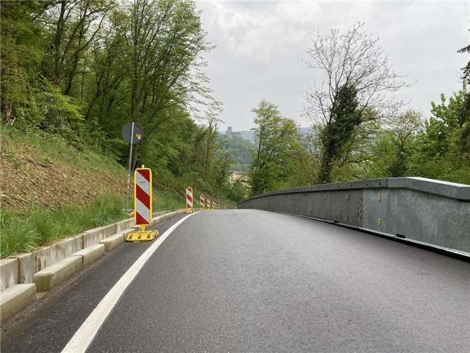 Die 375 Meter lange Ausweichstraße ist einspurig befahrbar.  Foto: Stefan Best / Stadtverwaltung Lahnstein