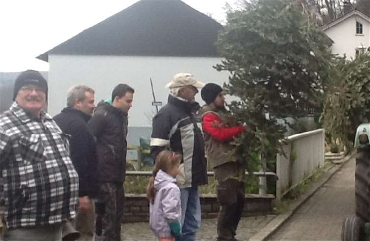 Die Abfuhr der „Alten“ Bäume mit dem Traktor verlief zügig.privat