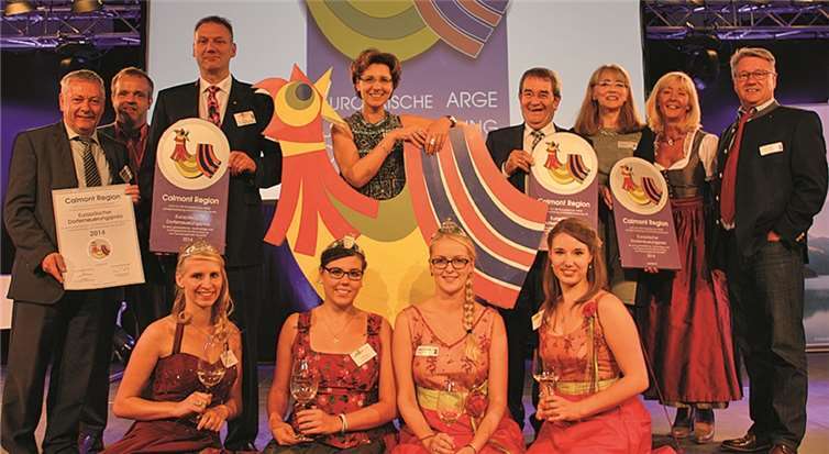 Die Abordnung der Calmont-Region nahm den Preis in Vals (Schweiz) entgegen. privat