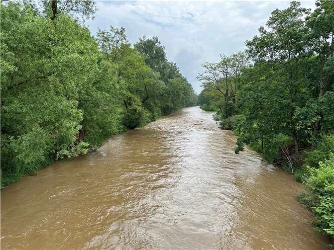 Die Ahr bei Bad Bodendorf am Samstag  Foto: ROB