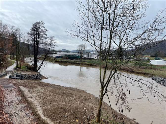 Die Ahr in Sinzig am gestrigen Dienstag. Foto: ROB