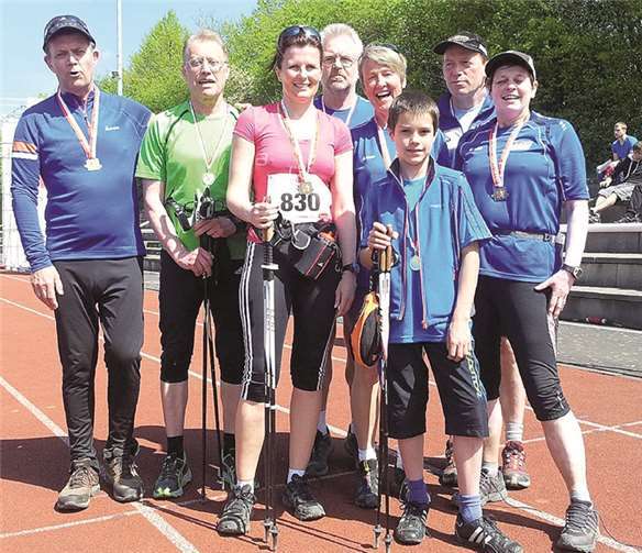 Die Aktiven der DSV Nordic aktiv Walkingzentren SRC Heimbach-Weis und Rengsdorfer Land waren beim Windhagen-Halbmarathon sehr erfolgreich. privat