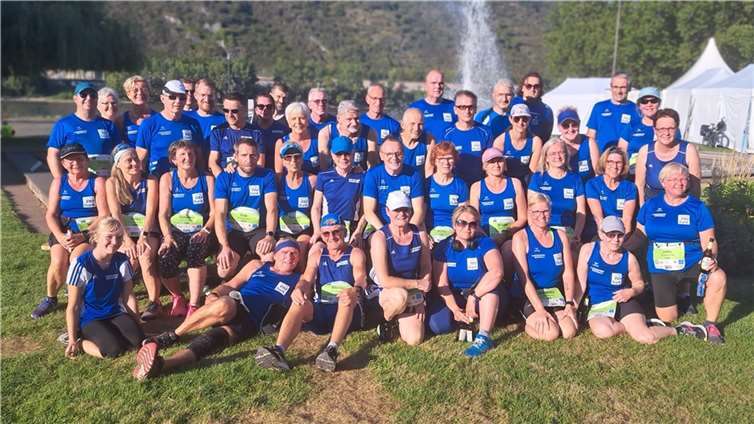 Die Aktiven der LG Laacher See beim monte mare Firmenlauf in Andernach.  Fotos: Klaus Jahnz