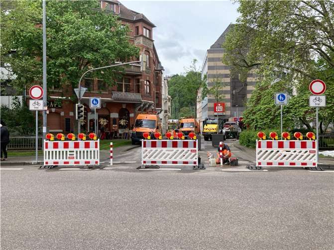 Die Arbeiten am Schenkendorfplatz. Foto: Stadt Koblenz/Arndt Schwab
