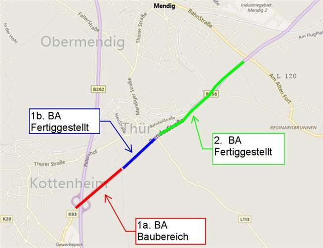 Die Asphaltdeckschicht wird im dargestellten Bereich erneuert.