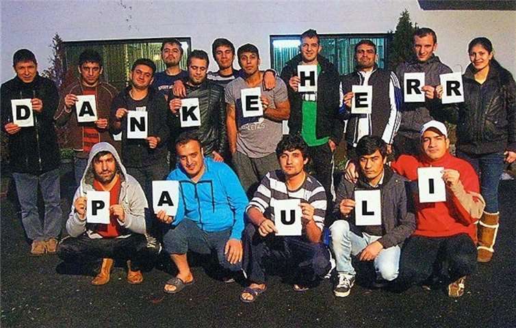 Die Asylsuchenden bedanken sich auf ihre Art.Privat