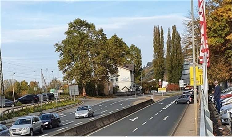 Die Ausfahrt aus dem REWE-Markt. Foto: VG Vallendar