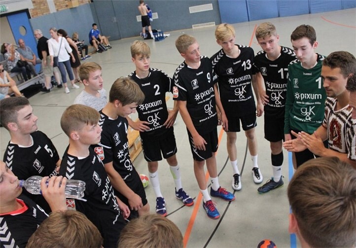 Die B-Jugend beim Timeout. Foto: Günter Greitens