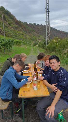 Die B-Jugend im Weinberg. Quelle: JSG Mosel-Hunsrück