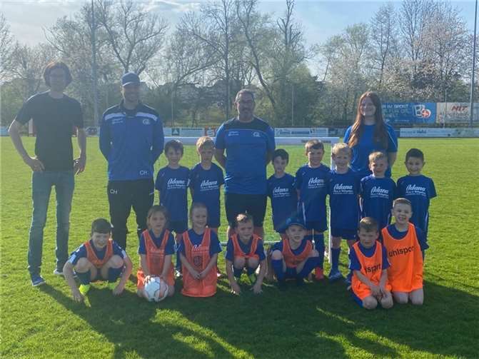 Die Bambini der JSG Ochtendung/Bassenheim bei ihrer ersten Funino-Aktion in Miesenheim.  Foto: Sportverein 1919 Ochtendung e. V.