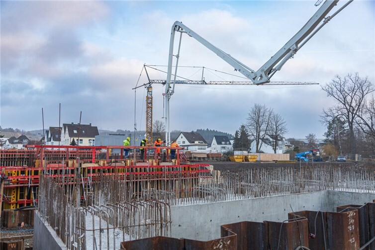 Die Baustelle der Landgrafenbrücke im Januar
