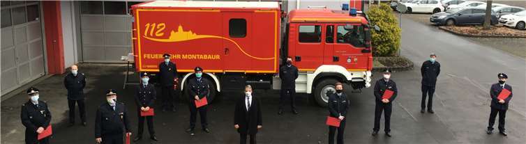 Die Beförderungen und Bestellungen in der Feuerwehr der Verbandsgemeinde Montabaur sind nun auch im Ausrückebereich Mitte ausgesprochen worden. Fotos: VG Montabaur