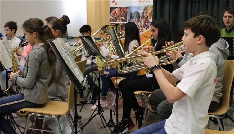 Die Bläserklasse stellte ihr Können unter Beweis.