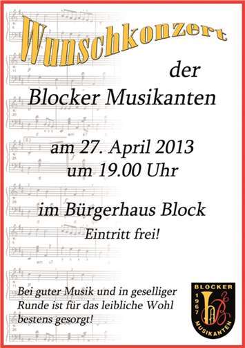 Die Blocker Musiker spielen Hits der letzten 200 Jahre. privat