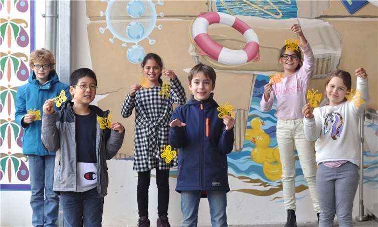 Die Bodelino-Schmetterlinge wurden von den Kindern der Bodelschwingh-Grundschule Bendorf entworfen und sind in Bendorfer Geschäften zu erwerben. Foto: Förderkreis